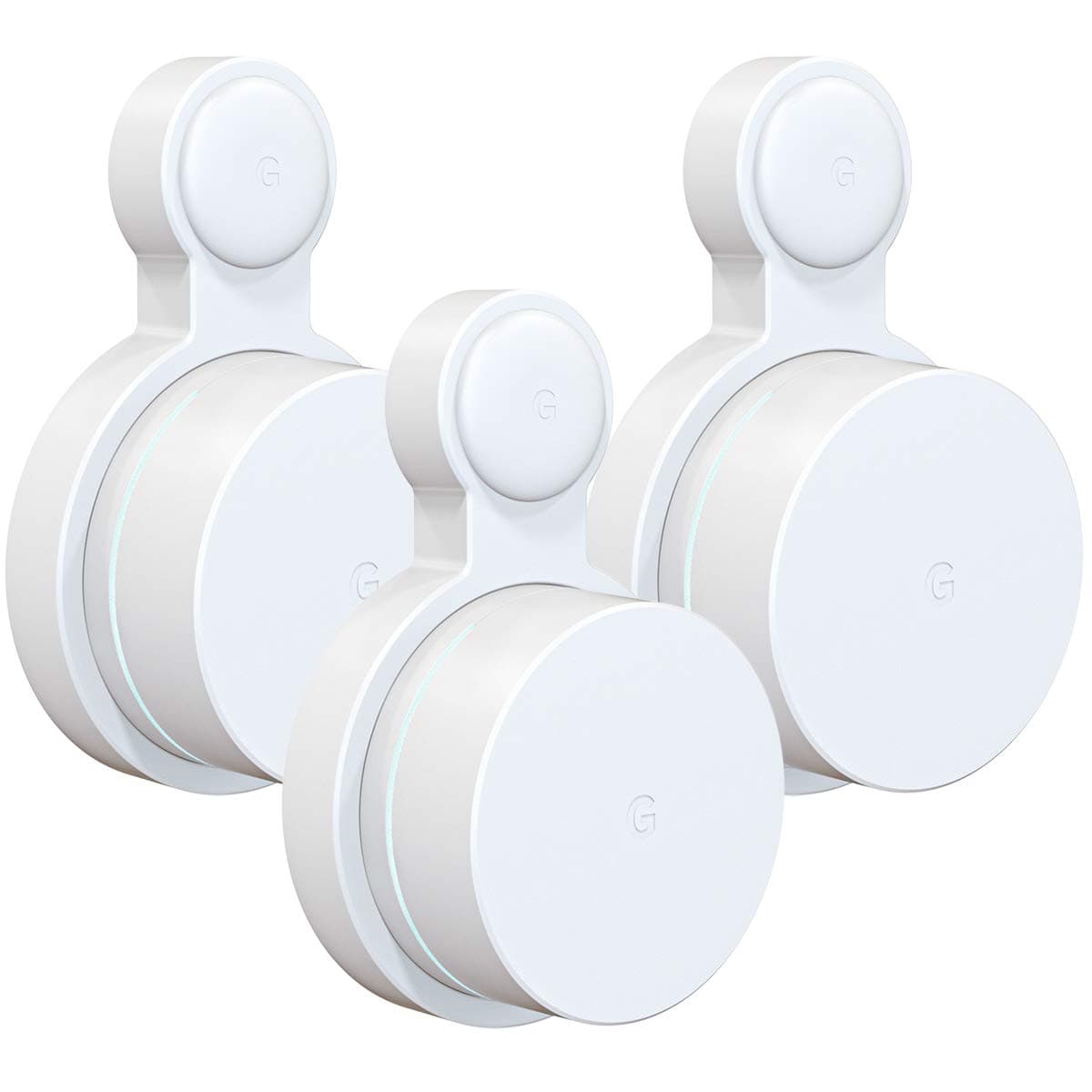 Outlet Wall Mount for Google WiFi AC1200, Cable Management & Space Saving, Easy to Move, Wall mount holder for Google WiFi(2020 model-Round Plug)(3 Pack)