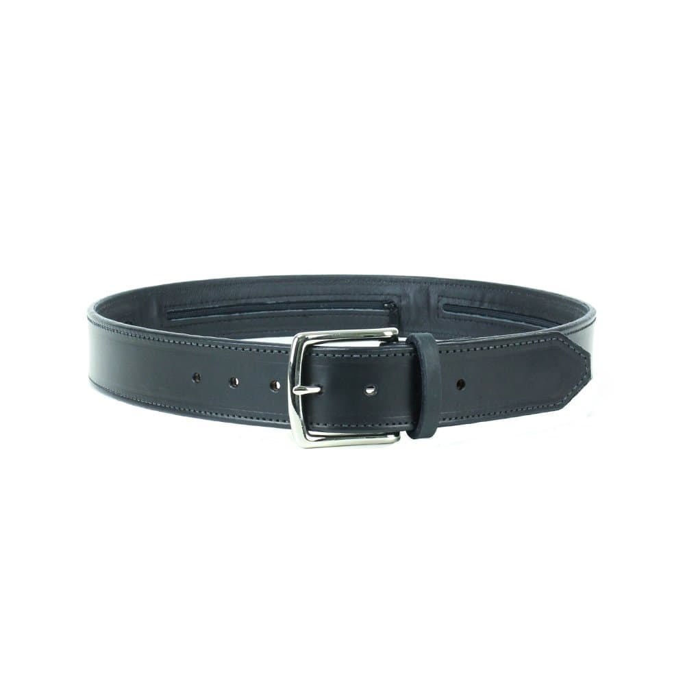 Spy, Escape & Evasion Harness Leather,Solid Brass Buckle, 3 Hidden Pouches Gun Belt - Black