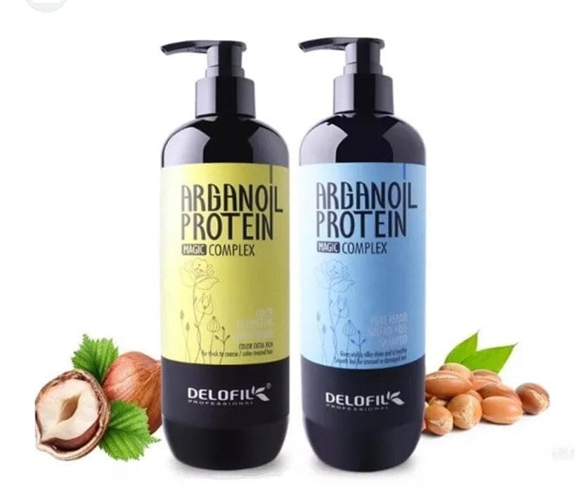 Generic Delofil Professional Arganoil Protein Magic Complex Shampoo and Conditioner Set, 16.9 fl oz, Yellow/Black