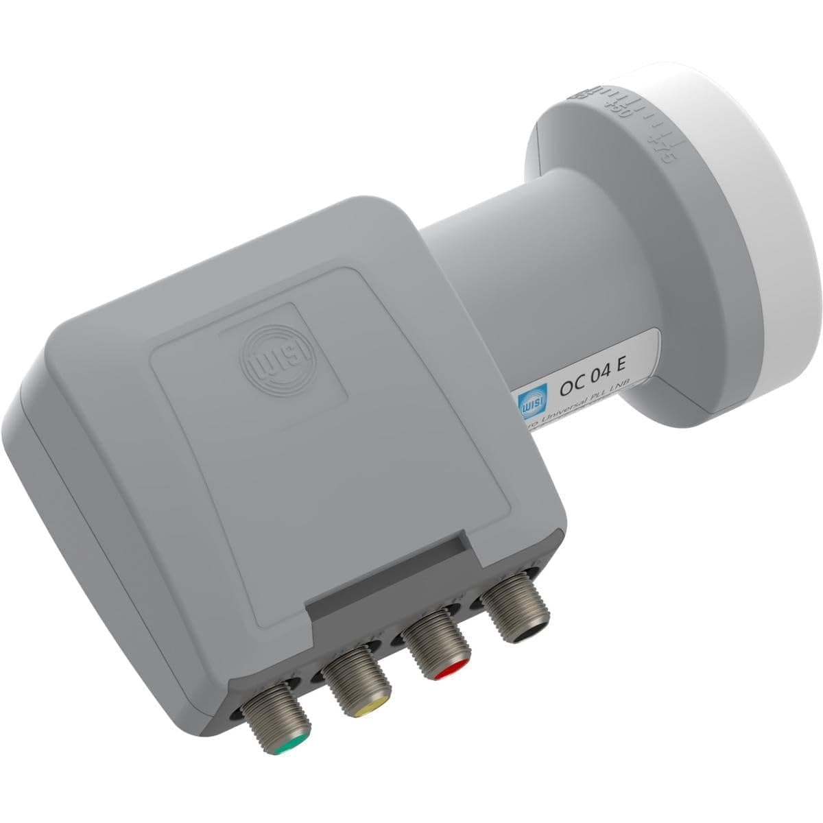 WISI Universal Quattro-LNB OC 04 E in light grey with 40 mm feed diameter for multi-switch