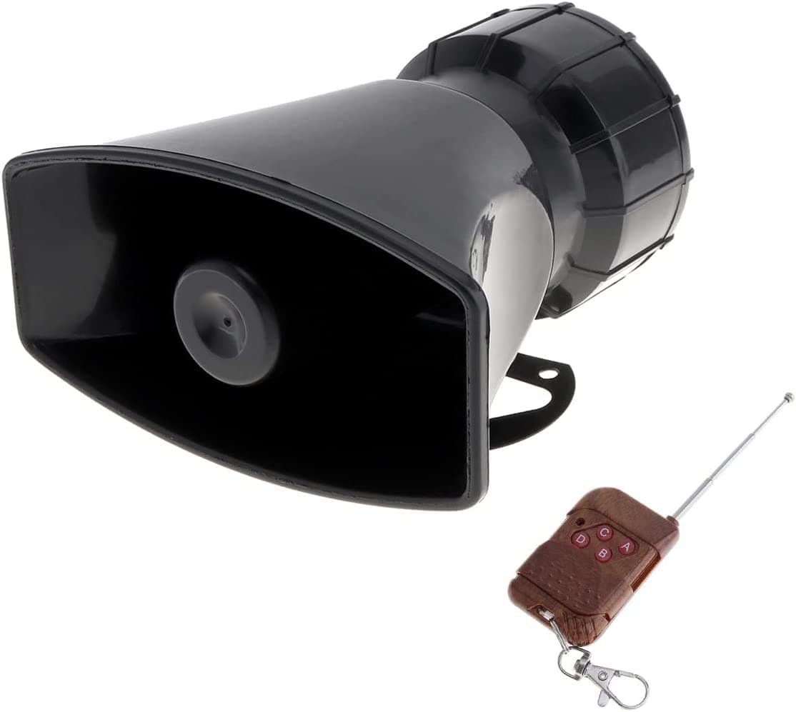 AutoBizarre 7 Tone Siren Horn Hooter with Wireless Remote Controller for All Cars, Trucks, Mini Trucks, Vans - Loud Siren with 7 Different Great Sounds