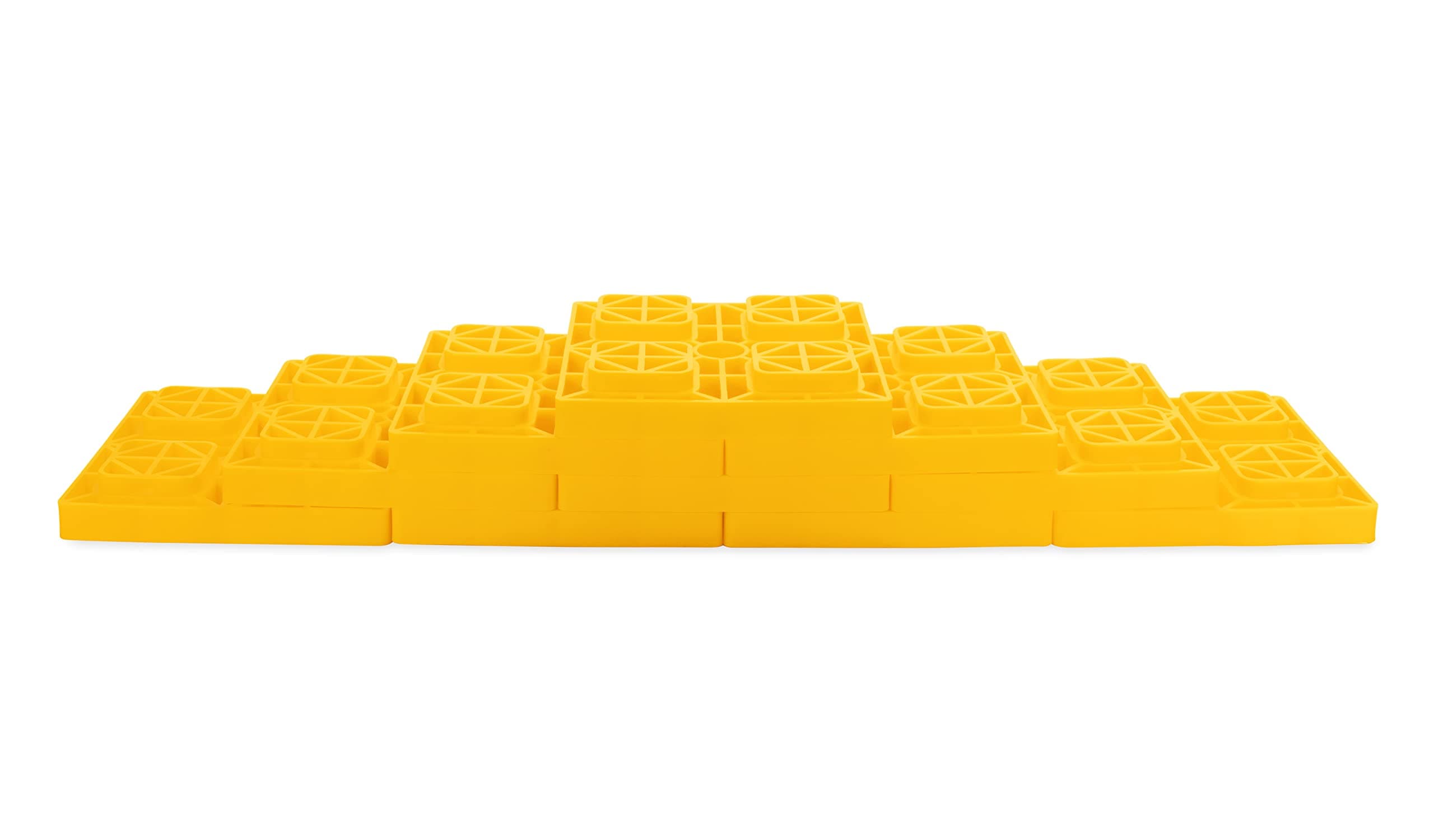 Camco Heavy Duty Leveling Blocks | Ideal for Leveling Single Wheels, Double Wheels, Hydraulic Jacks, Tongue Jacks, and More | Yellow | 10-Pack (44505)