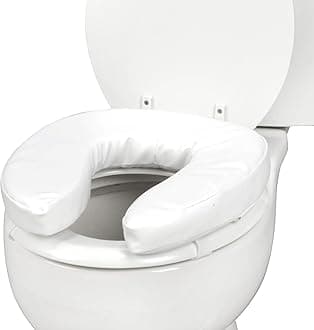 Raised Toilet Seat Toilet, Toilet Seat Riser, Seat Cushion and Toilet Seat Cover to Add Extra Padding to the Toilet Seat while Relieving Pressure, 2 Inch Pad, White