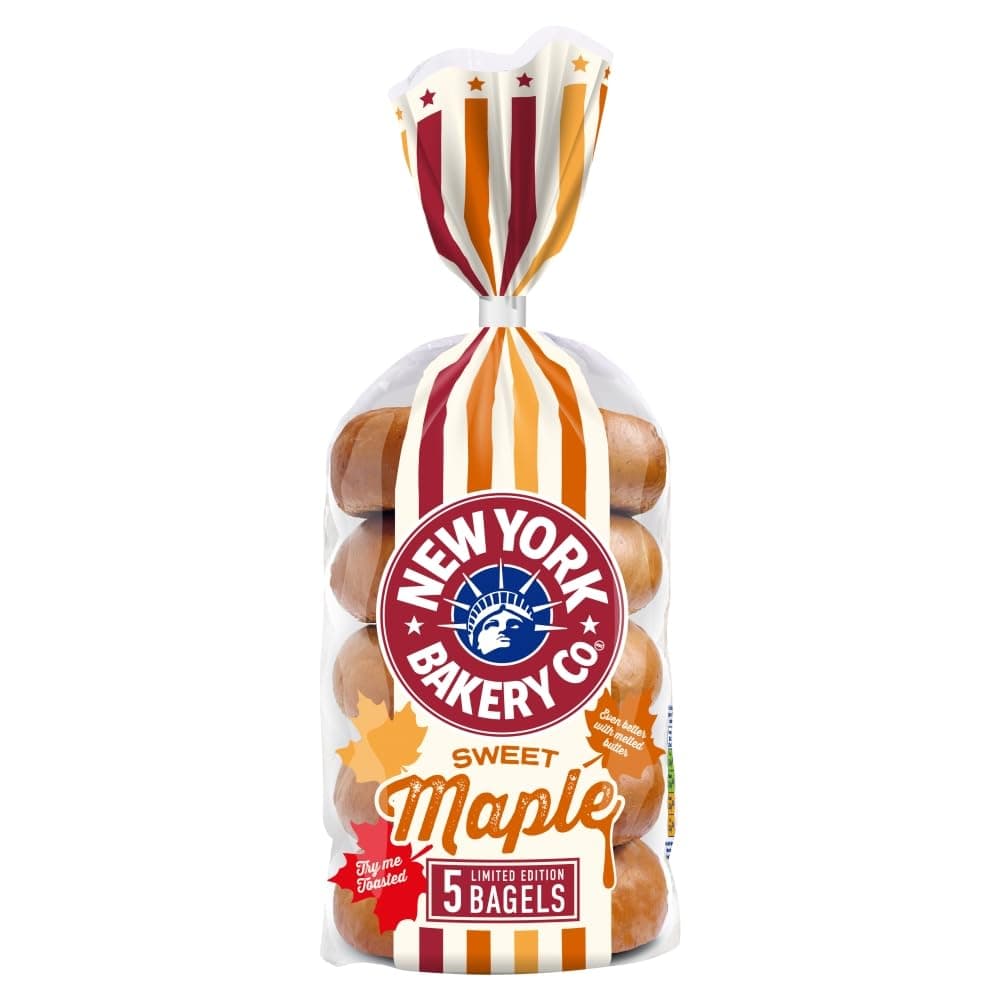 New York Bakery Co Maple Bagels 5pk
