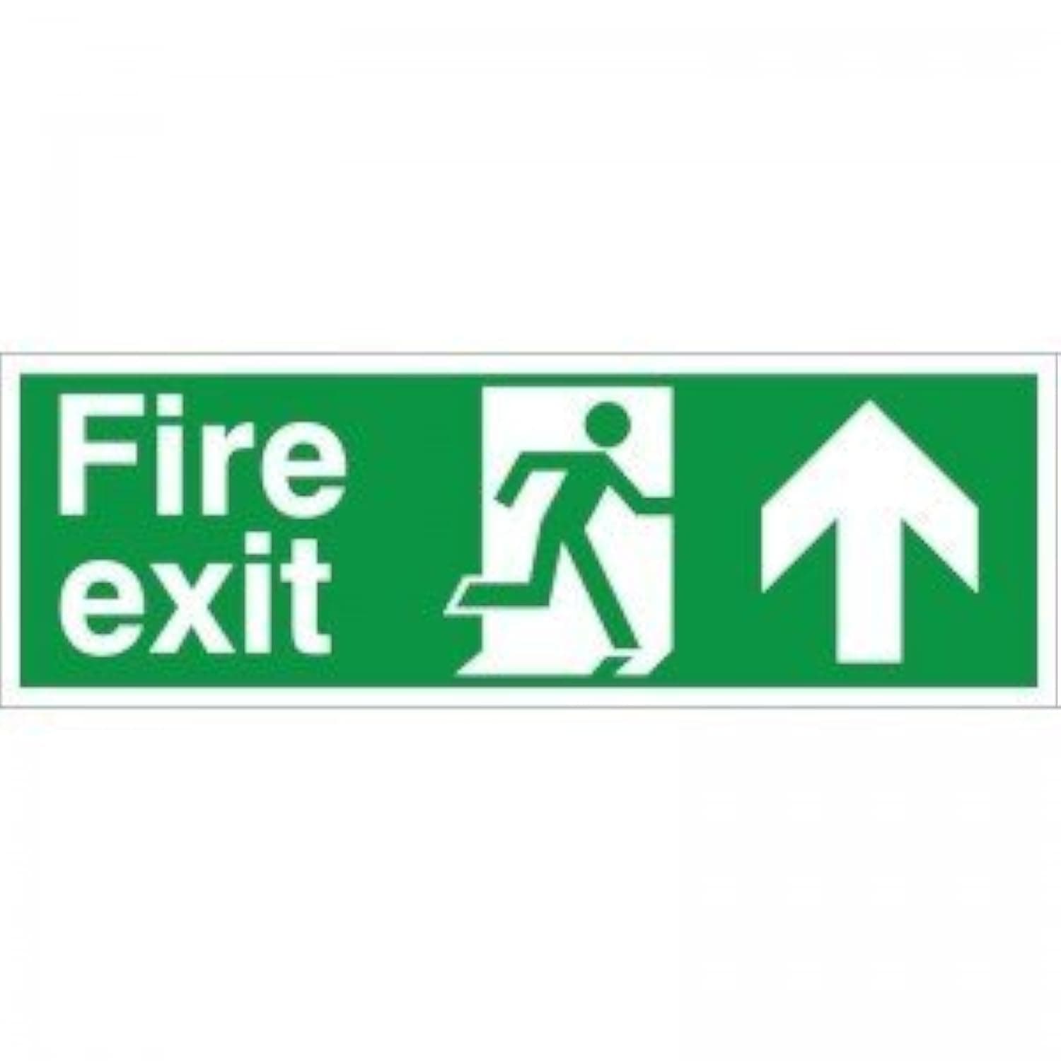 Fire Exit Up Sign 300mm x 100mm - Self Adhesive (FE.05E-SA)