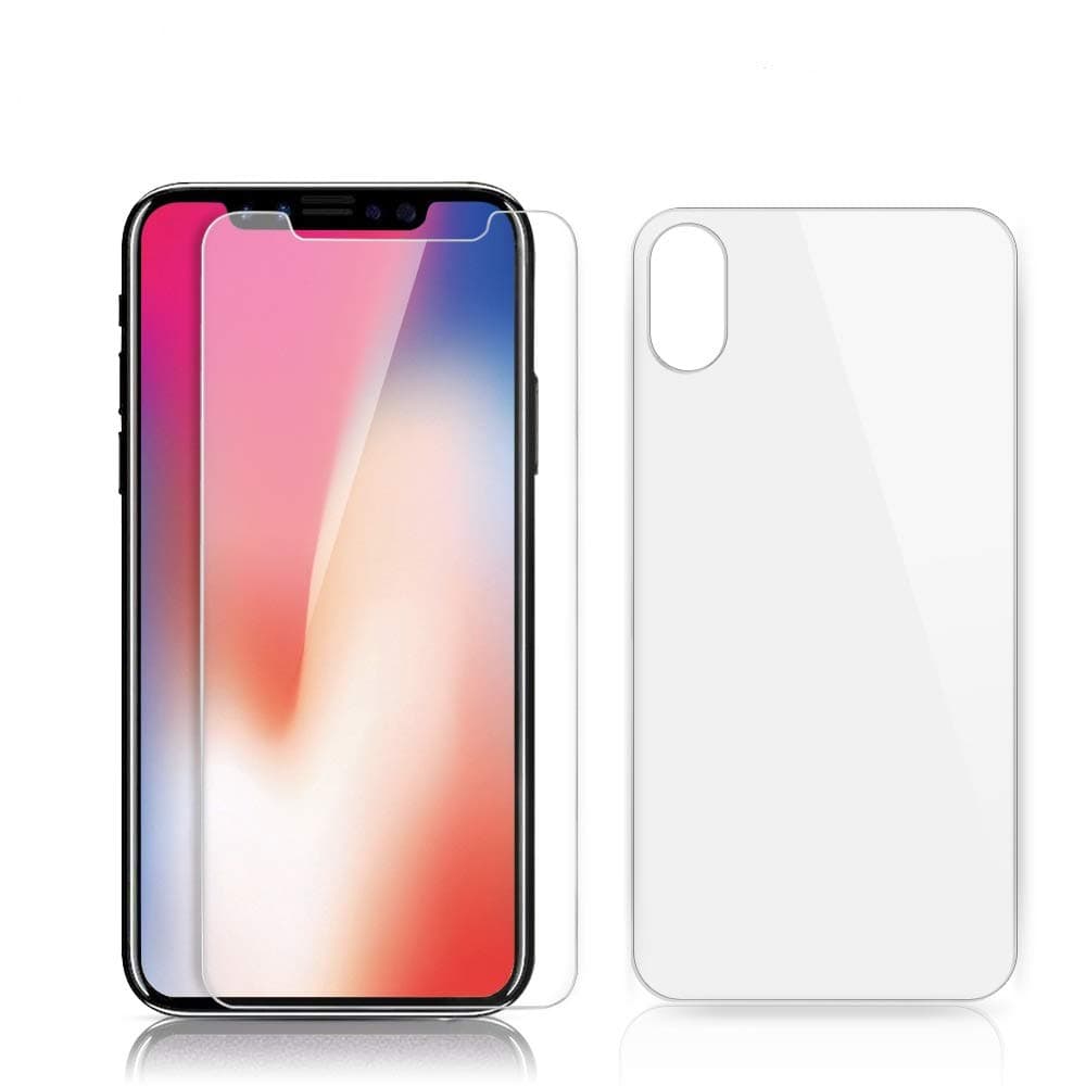 iPhone X/Xs Screen Protector Pack of 2| iPhone X/Xs Tempered Glass Screen Protector Front Rear Anti-Fingerprint and Scratch Proof|iPhone X/Xs Glass Screen Protector (Front & Back 5.8 Inch)|SHARKSBox