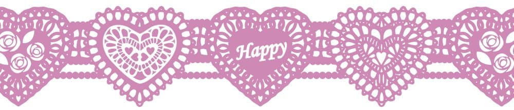 PLUS Japan Decoration Roller Stamp Pink Lace Ribbon, Continuous Pattern