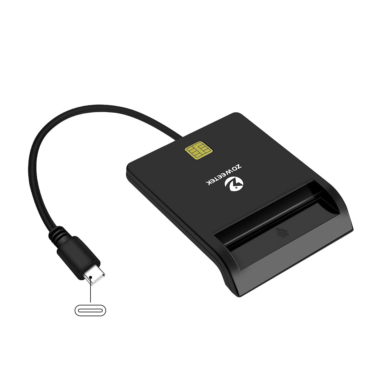 ZOWEETEK Type C CAC Reader, Smart Card Reader DOD Military USB Common Access CAC, Compatible with Windows, Mac OS