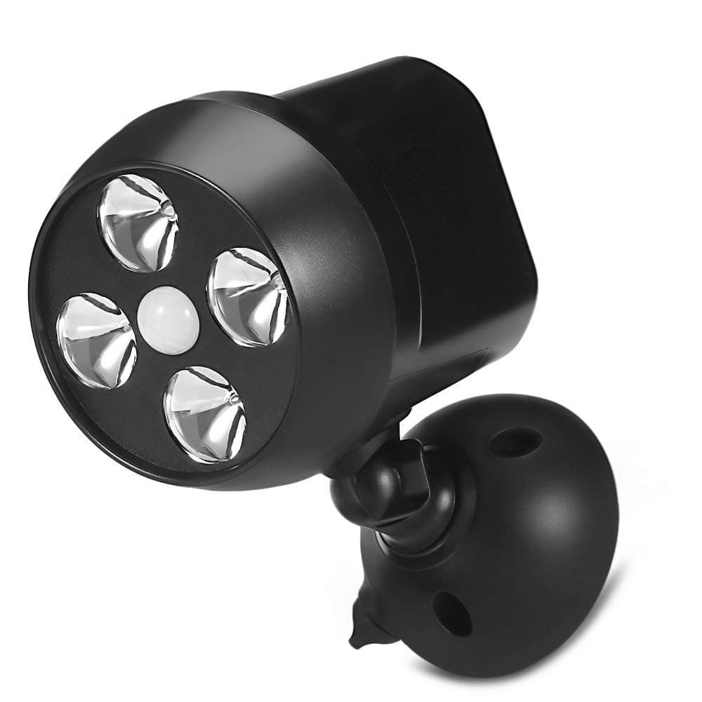 Hann Motion Sensor Light, 600 Lumen Motion Detector, IP65 Waterproof Outdoor Lights with Japan-Made Sensor, Battery Operated, Security Lights for Wall, Garden and Driveway (Black)