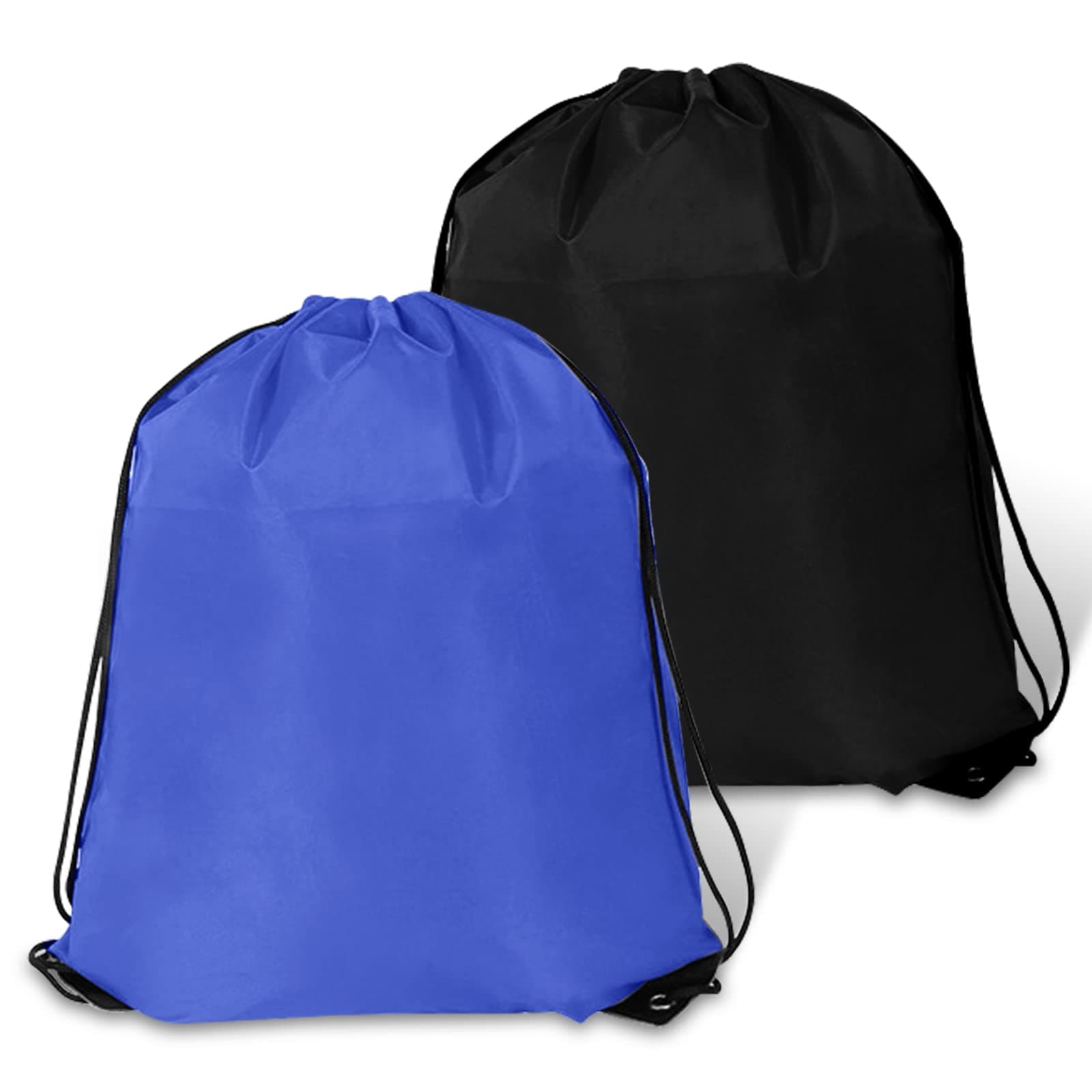 SerDa-Run6PCS/2PCS Drawstring Backpack String Bag Beach Daypack Bags Bulk X-Large Sports Cinch Sack Gym String Bags Machine Washable, Black+blue, Soft Backpack
