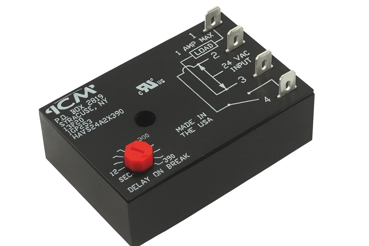 ICM Controls ICM253 Fan Delay Timer, 12-390 seconds Adjustable Off Delay