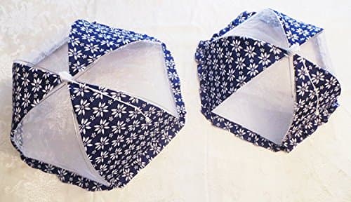 Set of 2 Large (Black) Square Pop-up Mesh Screen Food Cover Tents - Keep Out Flies, Bugs, Mosquitos - Reusable -