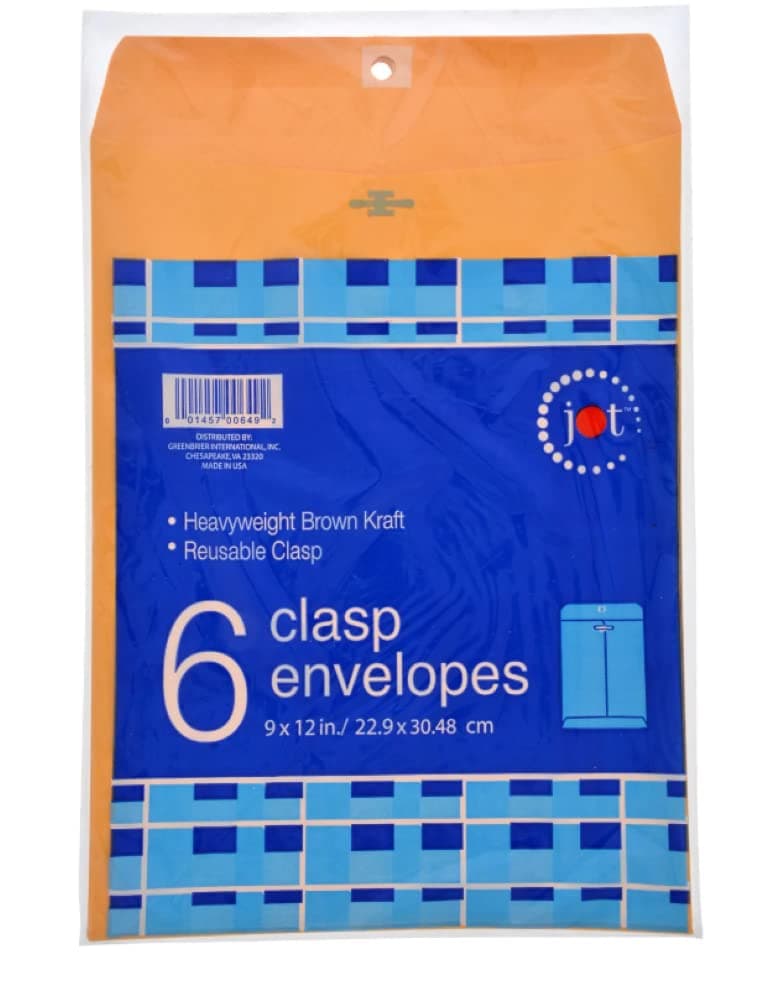 Clasp Envelopes 9 x 12/22.9 x 30.48 cm