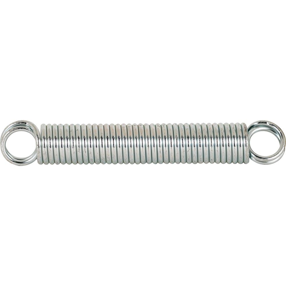 Prime-Line SP 9630 Extension Spring, Spring Steel Construction, Nickel-Plated Finish, 0.135 GA x 1 In. x 7 In., Closed Double Loop (Single Pack)