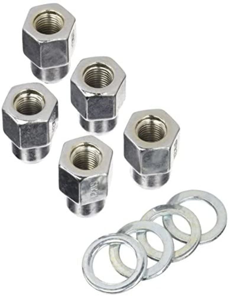 Weld Racing Lug Nut, 1/2-20 in Thread, 13/16 in Hex Head, Shank Seat, Open End, Washers Included, Steel, Chrome, Set of 5, 601-1456