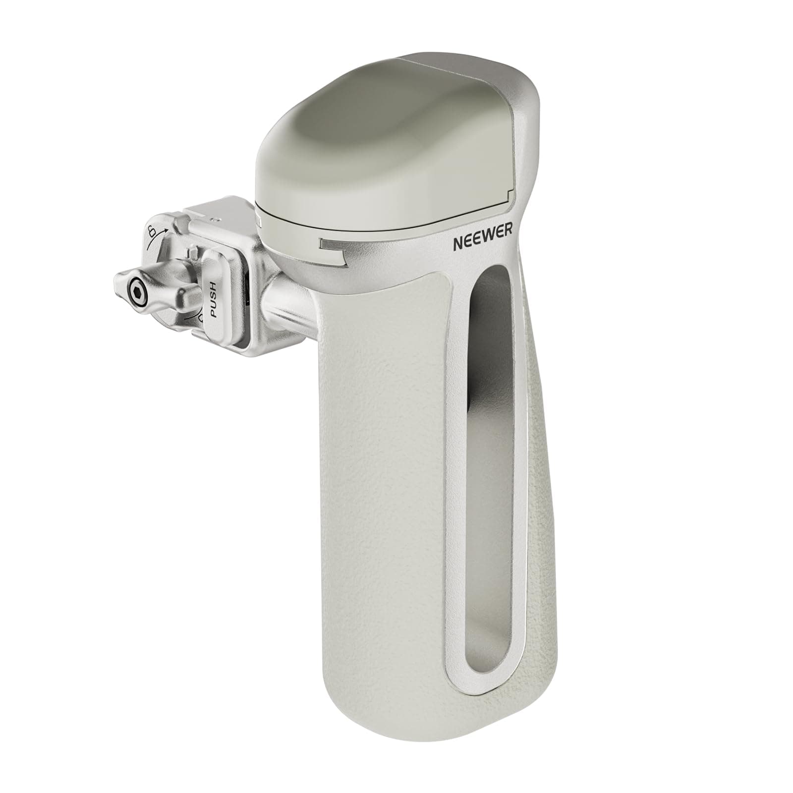 NEEWER Quick Release Side Handle with Anti Off Cold Shoe, 360° Rotation, Nonslip Grip, Compatible with iPhone 17 Pro Max 16 S25 Ultra Phone Cage Accessories, PA148 (Silver)