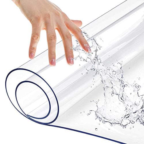 Clear Table Protector Plastic Transparent PVC Office Desk Protection Topper Cover Mat Table cloths Vinyle Glass Dining Room Table Wooden Furniture Surface Prortector Mat Wipeable Easy Clean 24x36