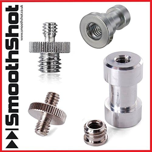 1/4" TO 3/8" TRIPOD SCREW MOUNT CAMERA LIGHT STAND CONVERTER ADAPTER 5 IN 1 CONVERTER PACK