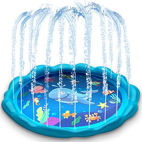heytech Sprinkler for Kids, Splash Pad, and Wading Pool for Learning Children’s Sprinkler Pool, 60’’ Inflatable Sprinkler Summer Toys Water Toys, Outdoor Swimming Pool for Babies, Toddlers, Kids