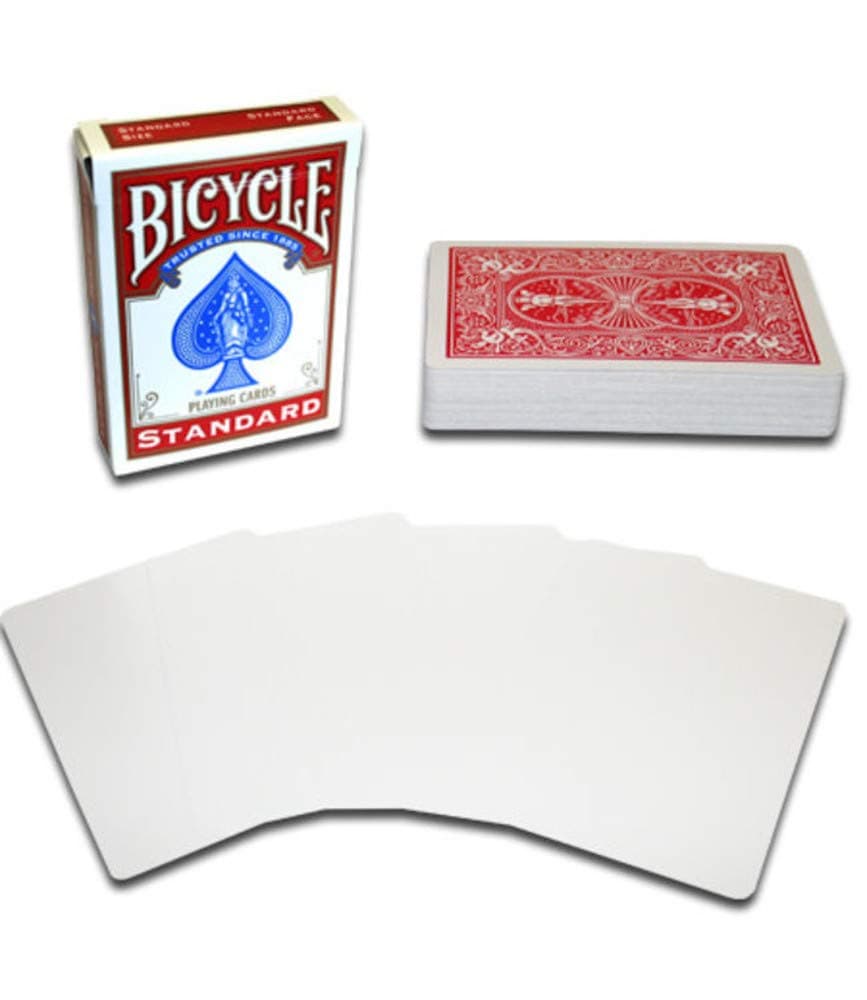 PLESIU Merz67 LLC Bicycle Magic Gaff Playing Card Deck (Blank Face Red Back)