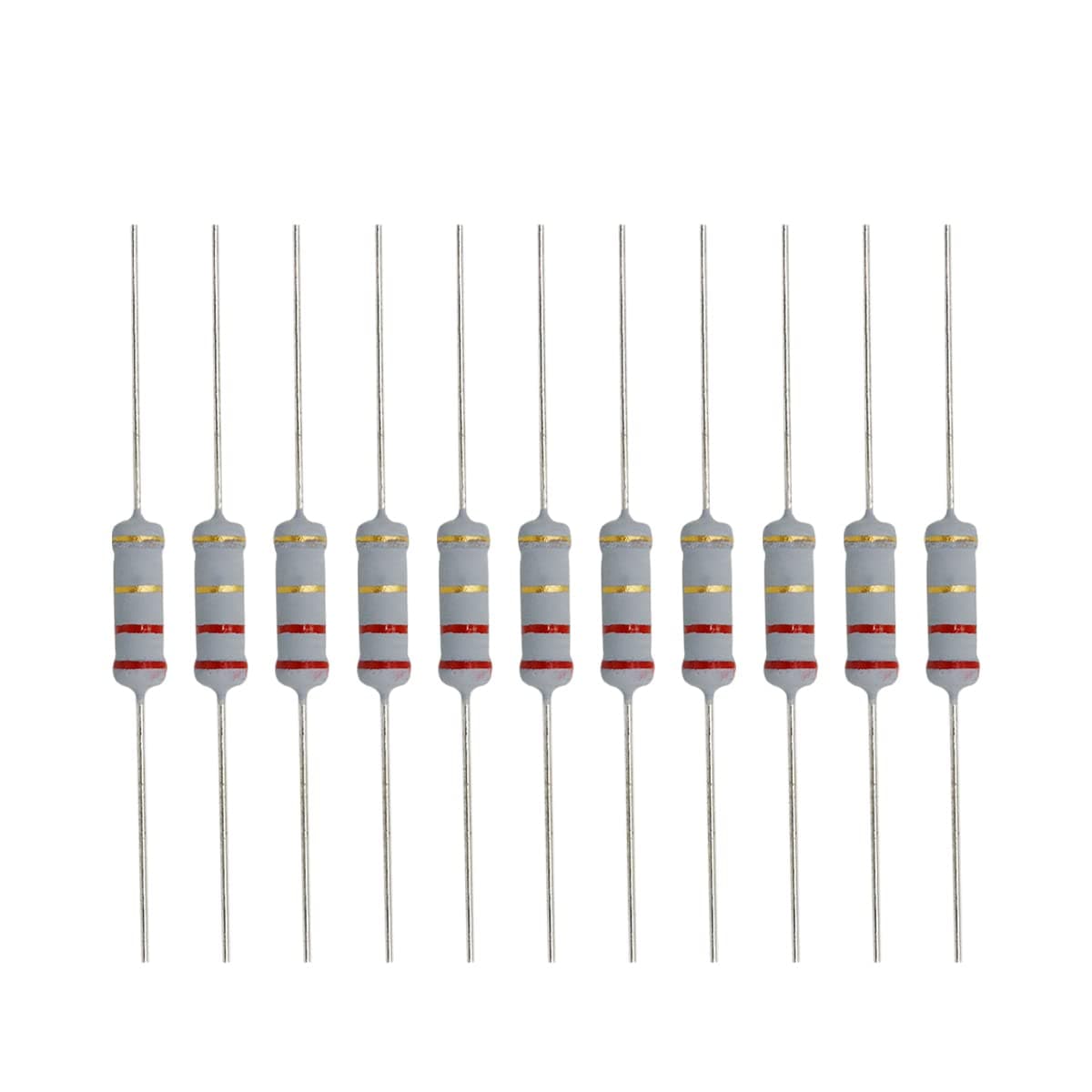 Electronic Spices 20Pcs 2.2 Ohm (Ω) 1 Watt ±5% Tolerance 2.2 Ohm MR Ω ohm MF Through Hole Resistors Axial Lead