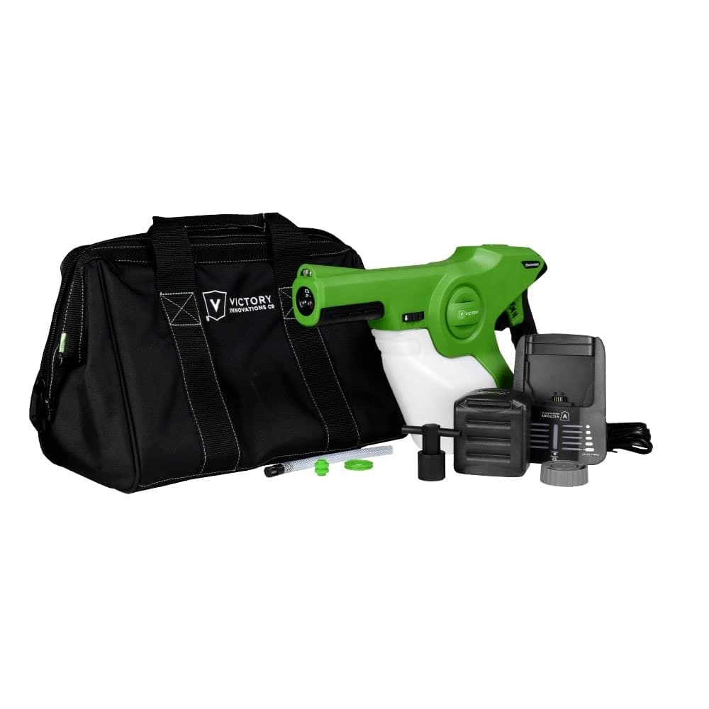 Victory Innovations Cordless Electrostatic Handheld Sprayer for Disinfectants and Sanitizers, 360° Coverage, 3-in-1 Nozzle, Easy Fill Tank Covers 2,800 Sq Ft, Green, 33.8 Fl Oz (Pack of 1), (VP200ESK)