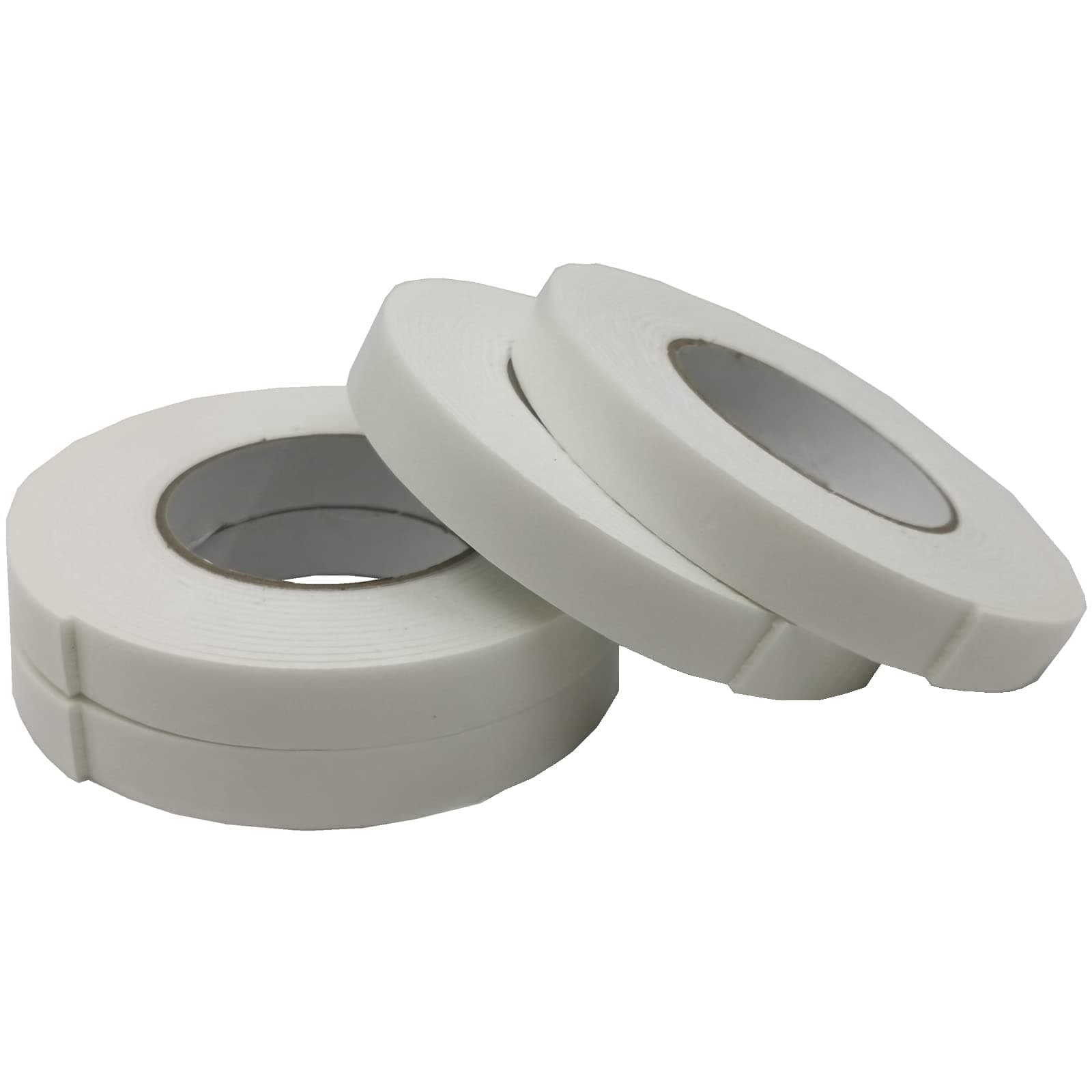 Tuklye 4 Rolls Permanent Super Strong Adhesion Double Sided Tape Total 20 Meters Long, Adhesive Foam Heavy Duty Mounting Waterproof Tape,Can Be Cut Any Length, White