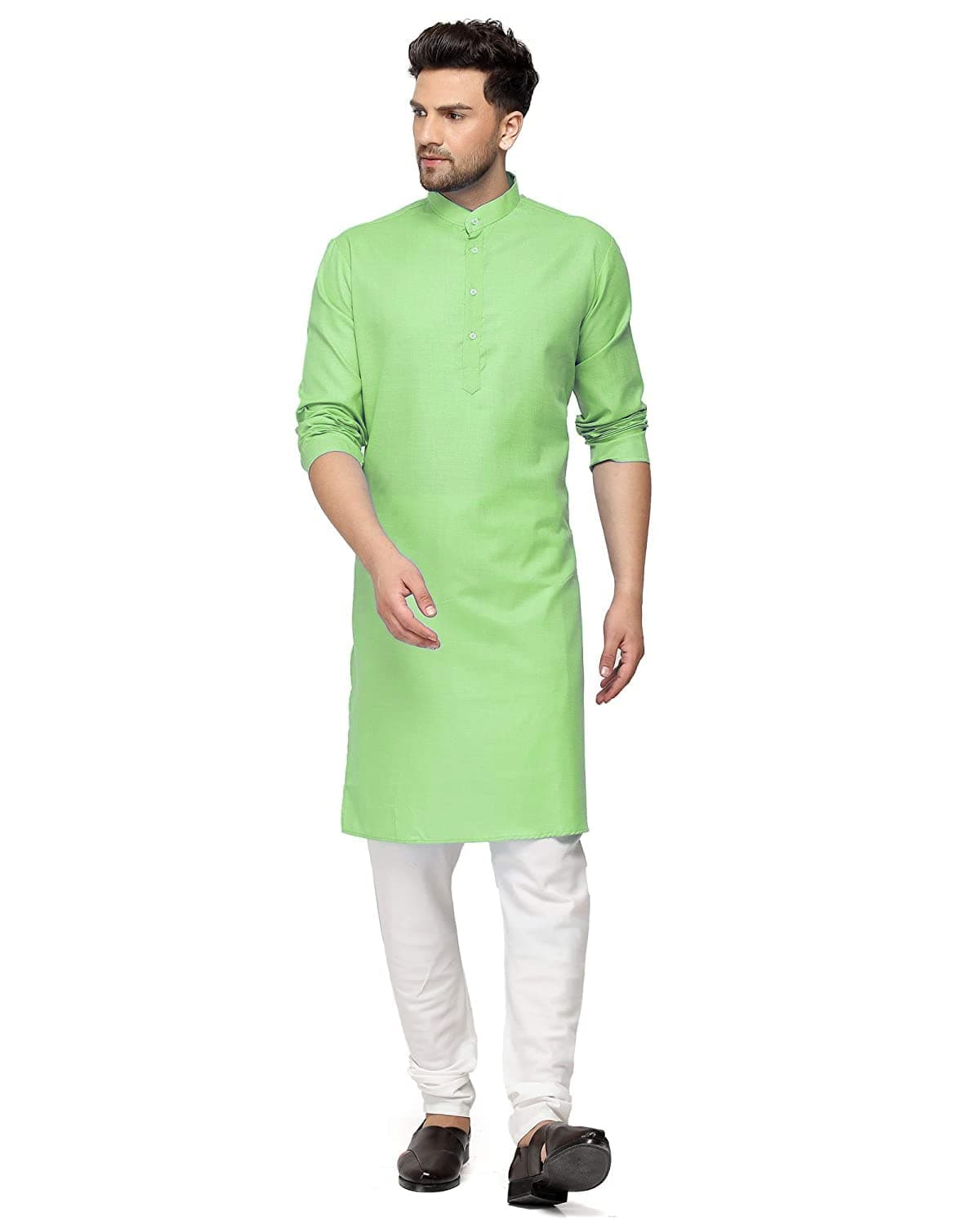 Enmozz® Multi Colored Cotton Plain Men's Ethnic Kurta Only