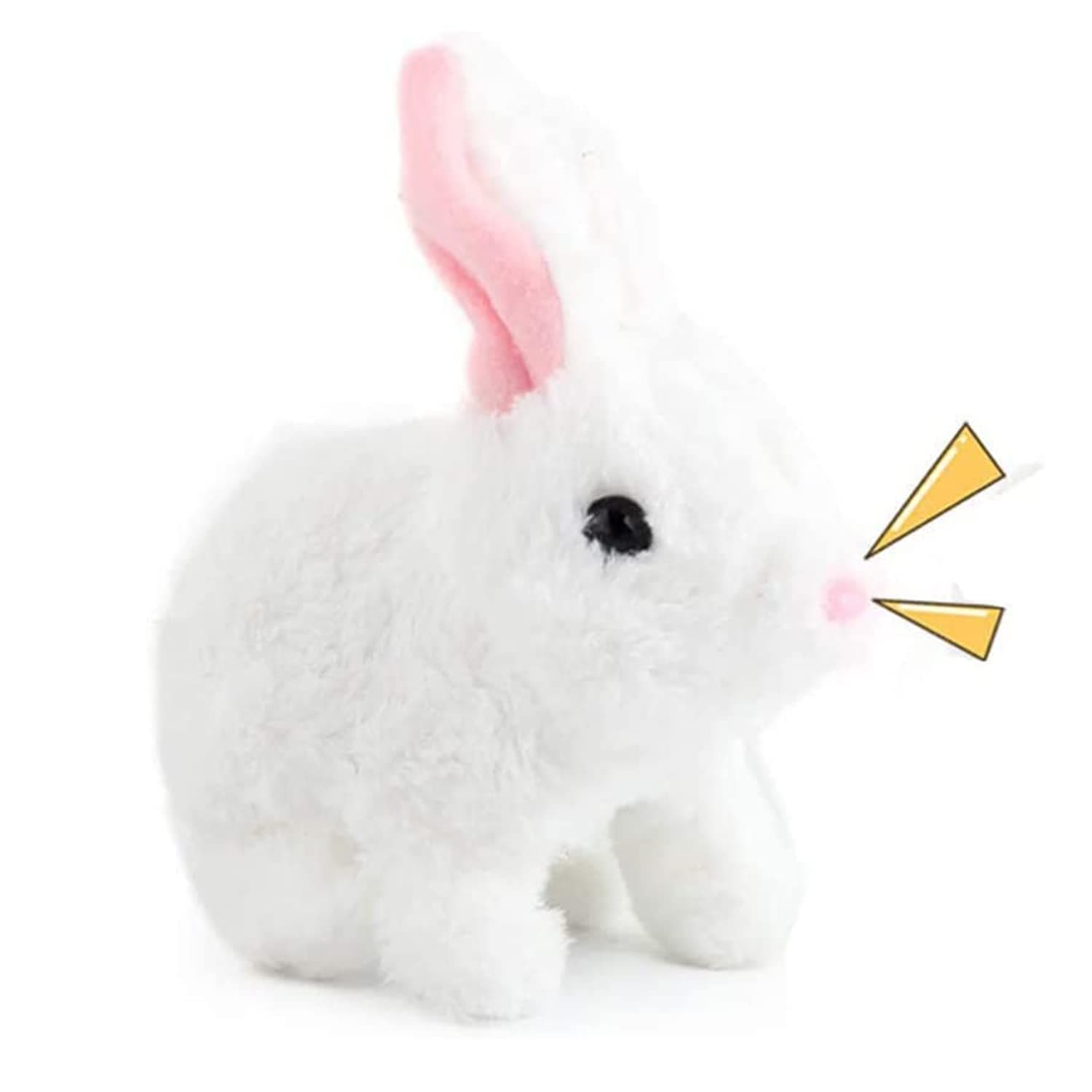 KOAVAE Electric Plush Rabbit, Interactive Toy Can Walk and Talk Electric Rabbit Toy, Bunny Toys Educational Interactive Toys, Cute Pet Bunny Toy Gift for Children Boy Girls (White)