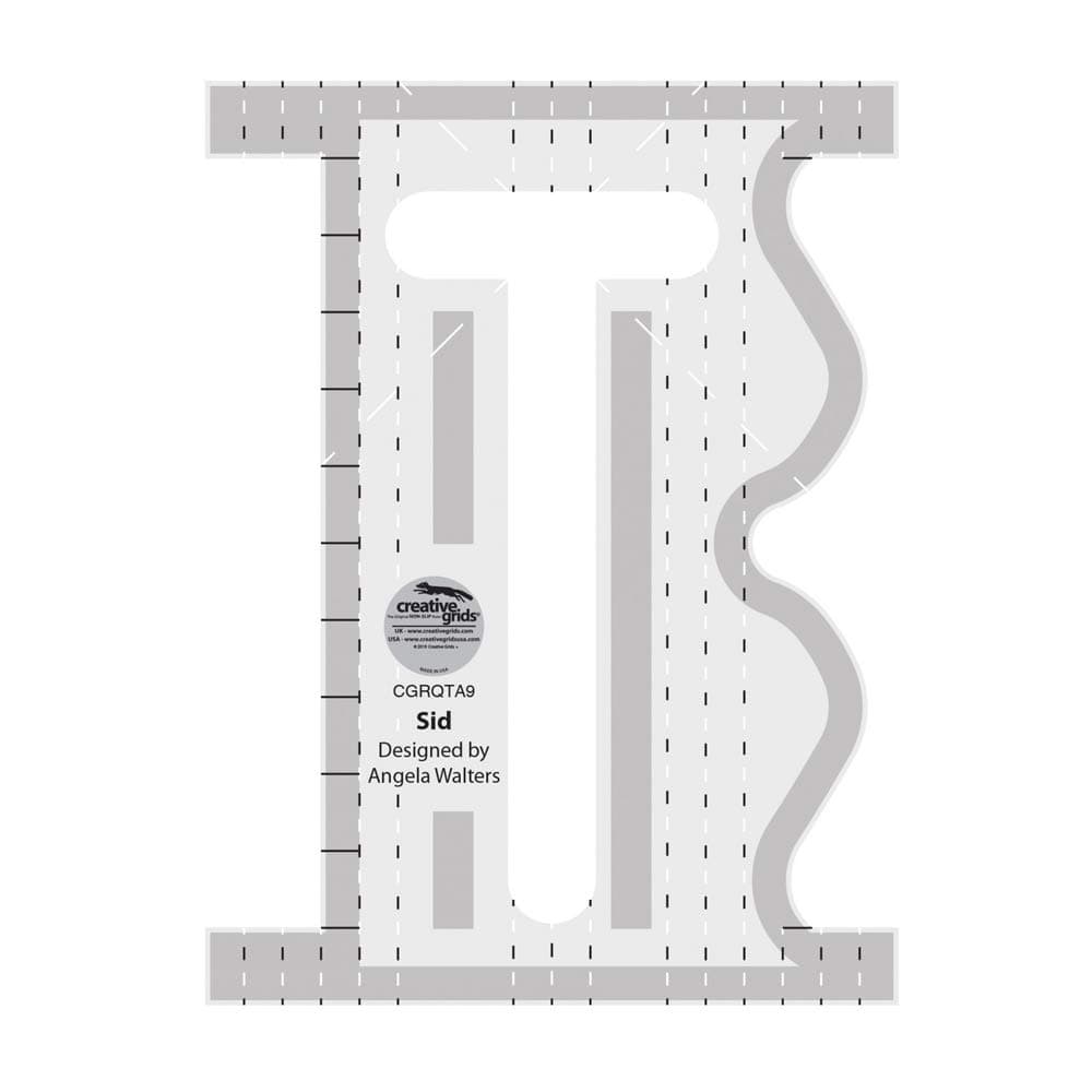 Machine Quilting Tool - Sid - CGRQTA9 - Made in USA, Non-Slip Grip Acrylic Quilting & Sewing Template Ruler for Free-Motion Quilt Patchwork Design on Domestic Sewing & Longarm Machines