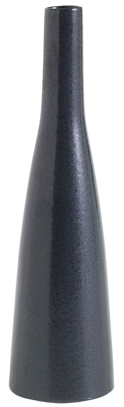 Accent Decor Black Round Ceramic Vase - 3.5 X 3.5 X 13 Inches - Aviv Textured Flower Holder - Modern Decor for Home or Office