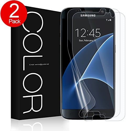 G-Color Galaxy S7 Screen Protector, [Full Coverage][TPU Film][Case Friendly][Error Proof][Bubble-Free][Anti-Scratch] Wet Applied Screen Protector for Samsung Galaxy S7 (2 Pack)