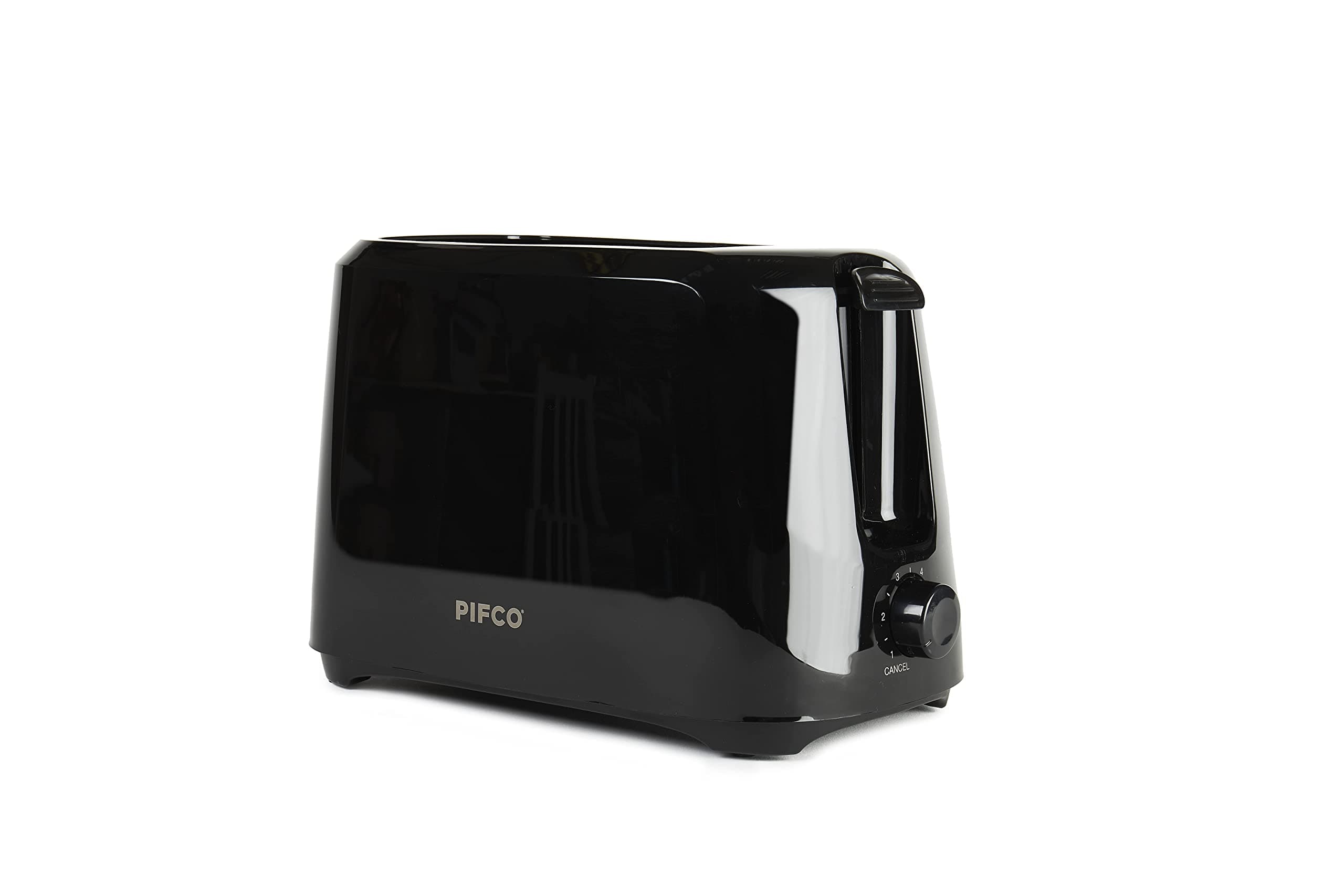PIFCO® Black Toaster 2 Slice - 700W - 6 Browning Controls & Anti-Jam Function - Compact Design 2 Slice Toaster - Easy to Clean with Removable Crumbs Tray