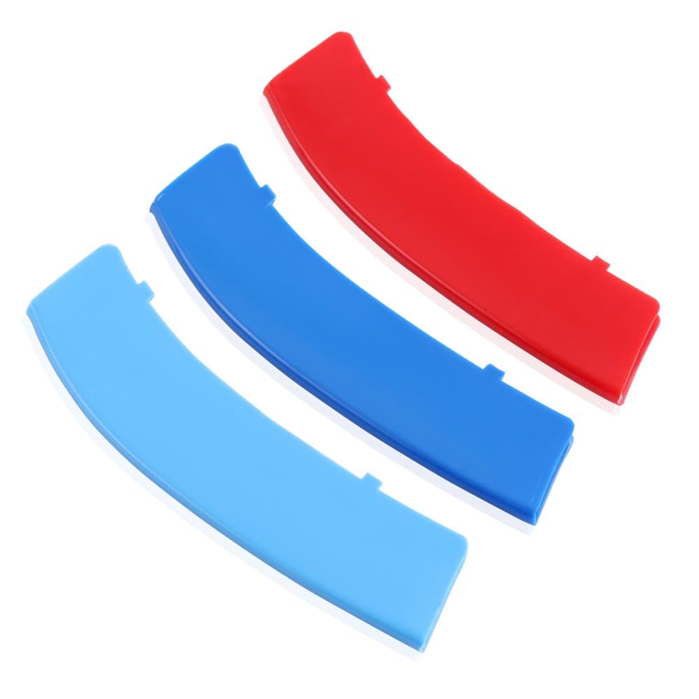 3 pcs M Front Grille Trim Strips Cover performance Decoration Stickers for BMW 3 Series and 4 Series w/ Standard Kidney Grill (11 Beams)