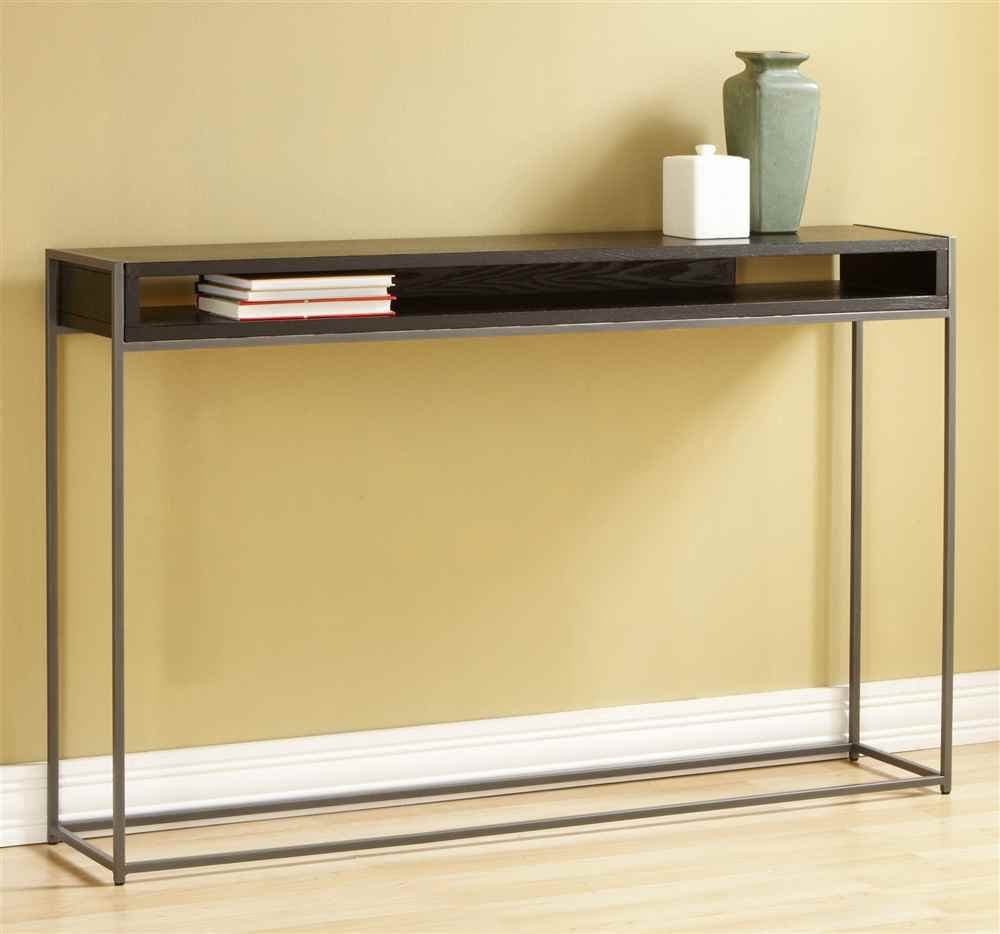 TAG - Wabash Storage Console Table, A Perfect Addition to Any Home, Silver Sparkle with Java Wood