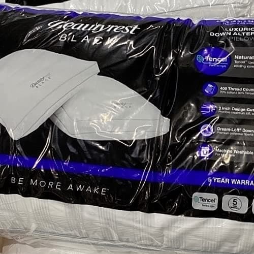 Beautyrest Black Luxurious Down Alternative Pillows (King Size) 2-Pack
