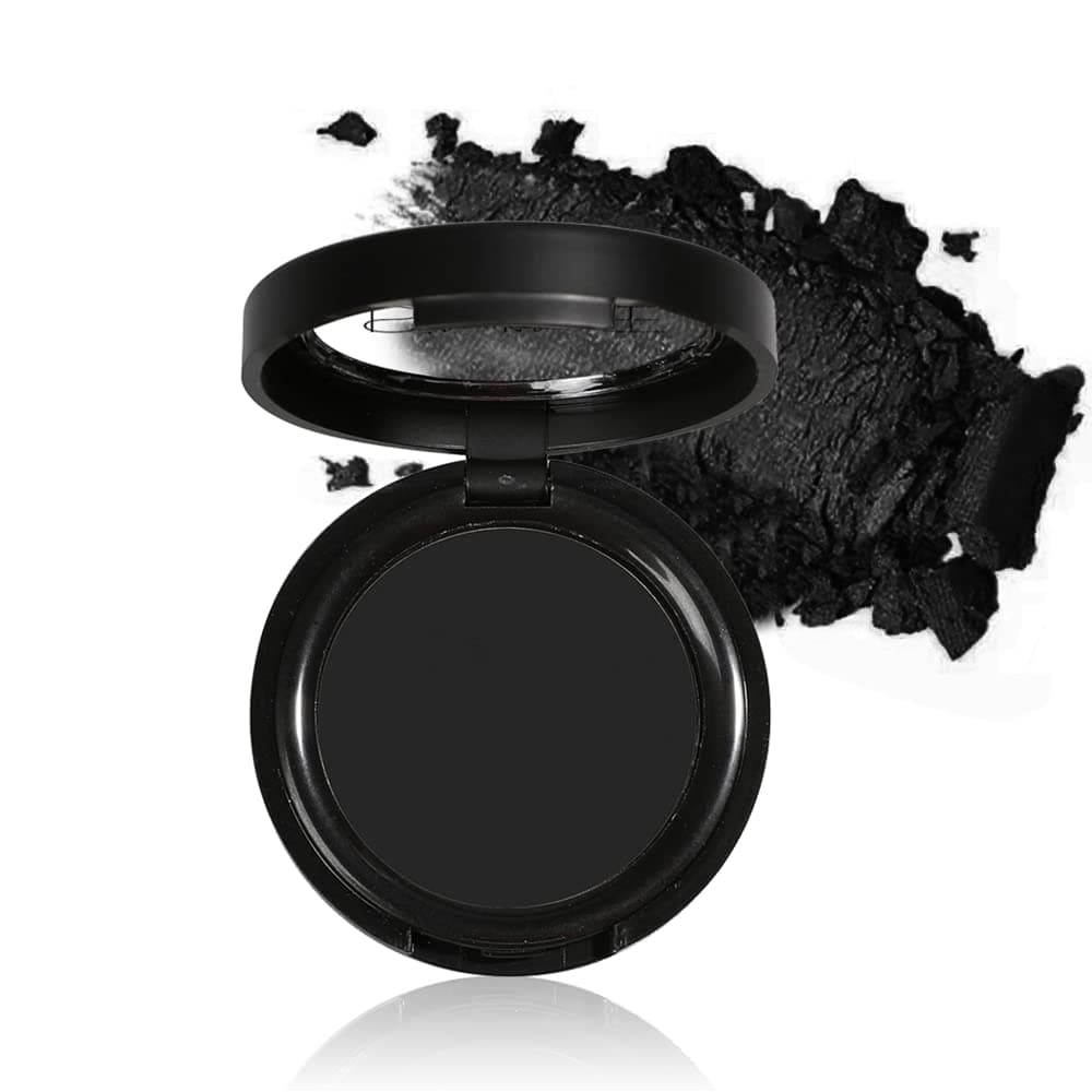 Single Matte Black Eyeshadow,Pressed Fine Powder Eyeshadow,High Pigment Longwear Single Black Eye Make up for Day&Night (02)