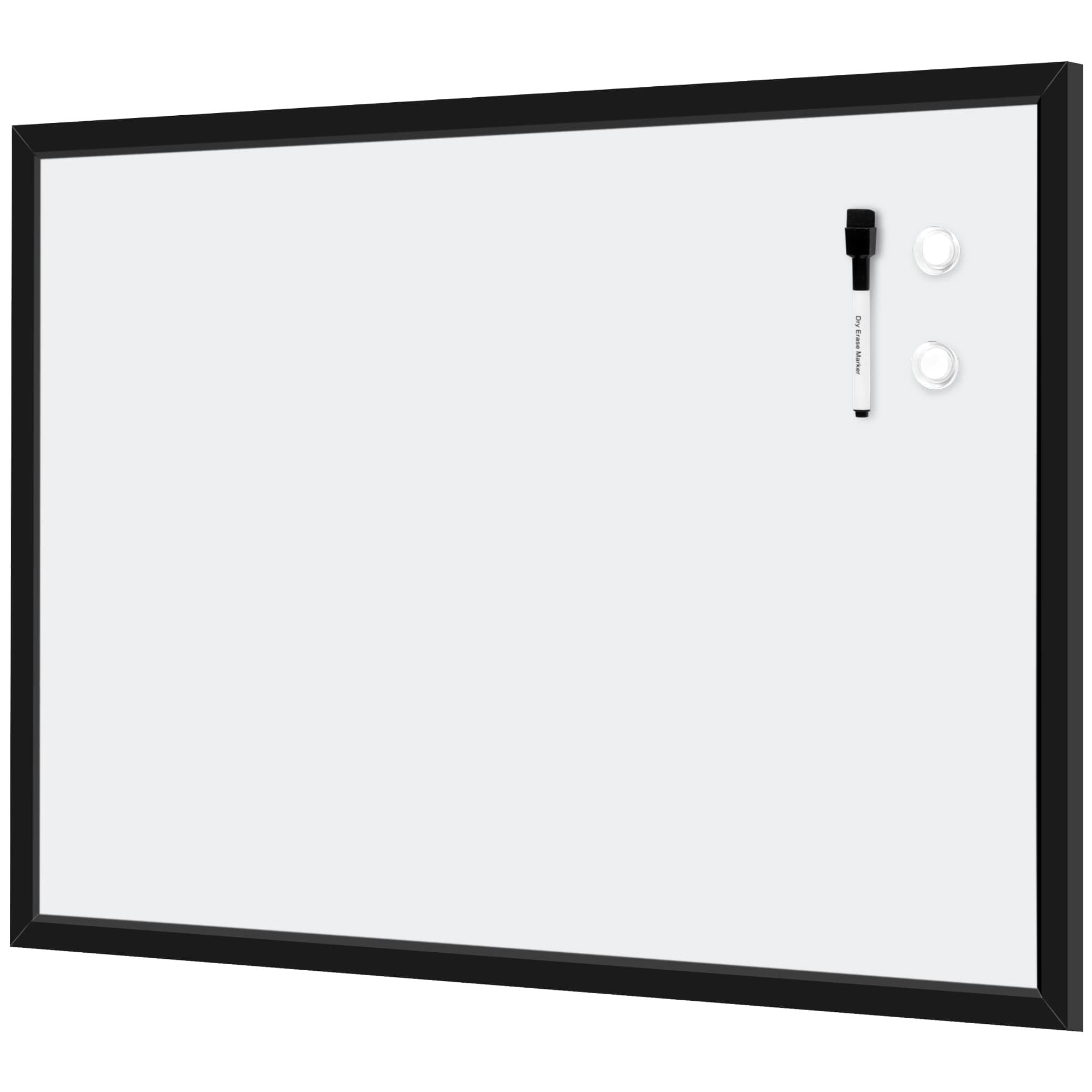 Amazon Basics Magnetic Dry Erase White Board, 35 x 23-Inch Whiteboard - Black Wooden Frame