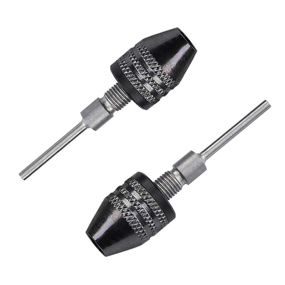 Eyech2pc 2.35 mm Shank Three jaw Keyless Drill Chuck Collet Conversion Adapter Clamping range 0.3-3.4MM-Round Shank