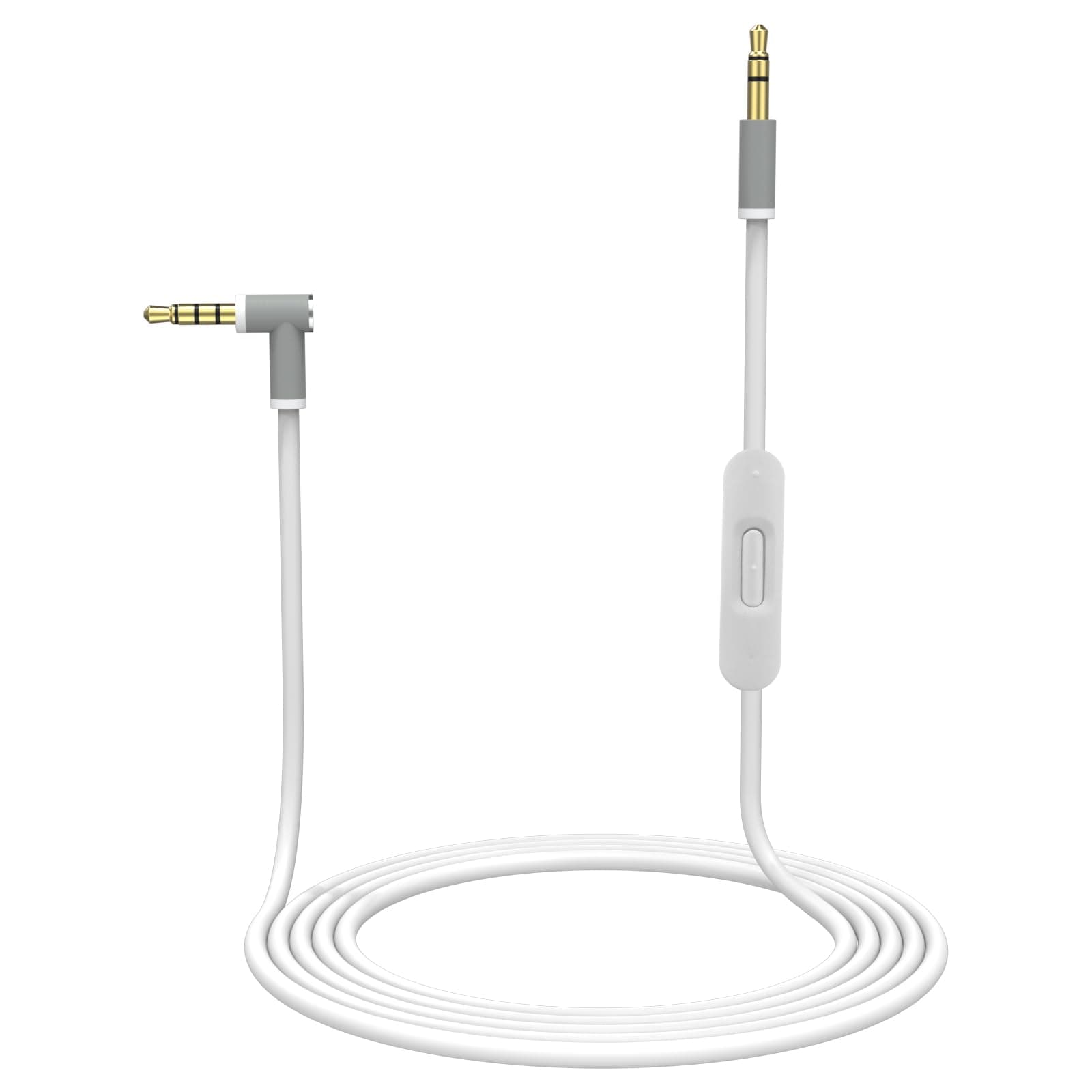 Replacement Audio Cable Cord Wire with in-line Microphone and Control Compatible with for Beats by Dr Dre Headphones Solo, Studio, Pro, Detox, Wireless, Mixr, Executive, Pill (White)