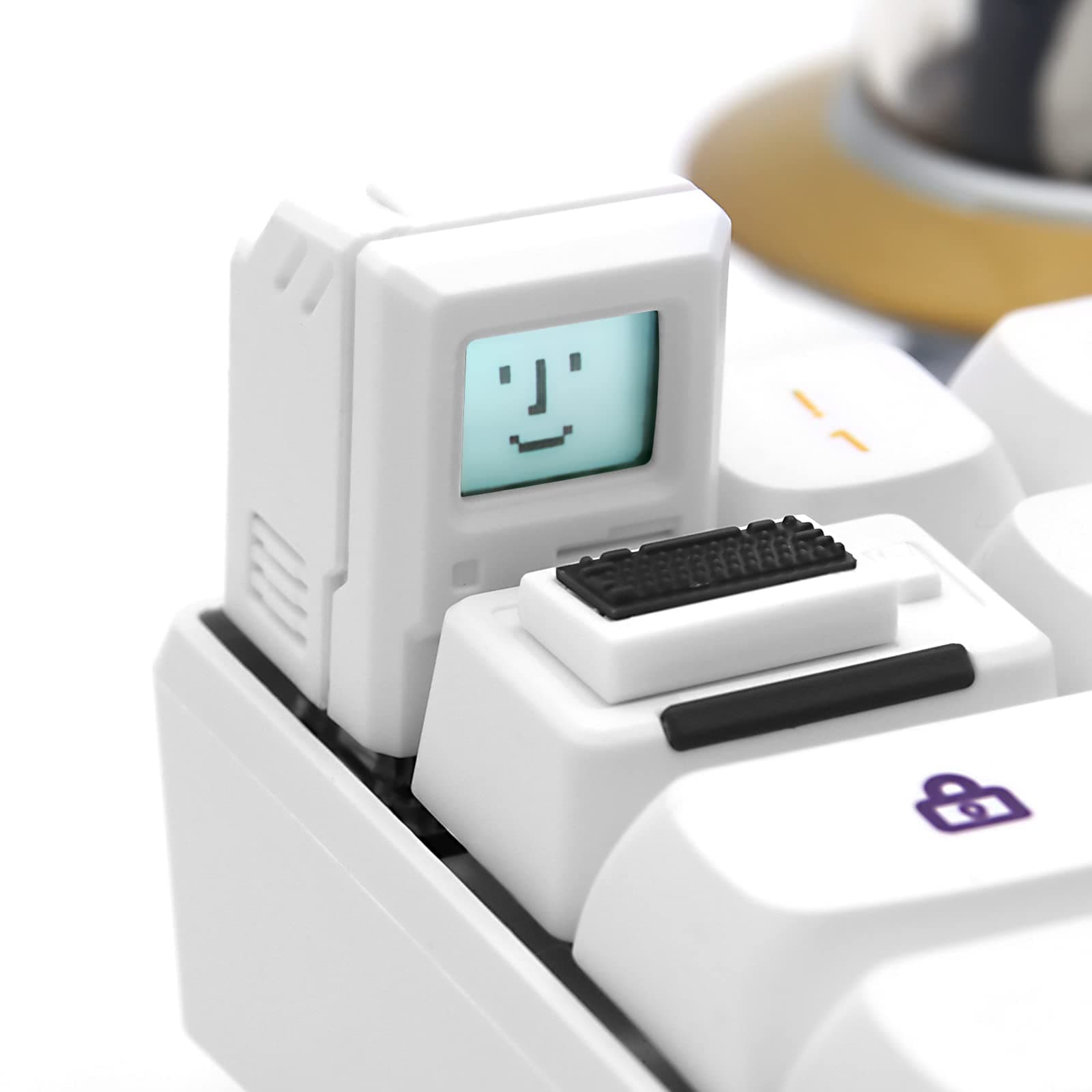 Custom Keycaps for Esc Key and Tab Key - Magnetic Light Transmission Keycaps - Classic Retro Mechanical Backlit Keyboard Esc Tab Keycap for GK61 GK64 SK87 GH60 PC Gamer ect Most Keyboard(White)