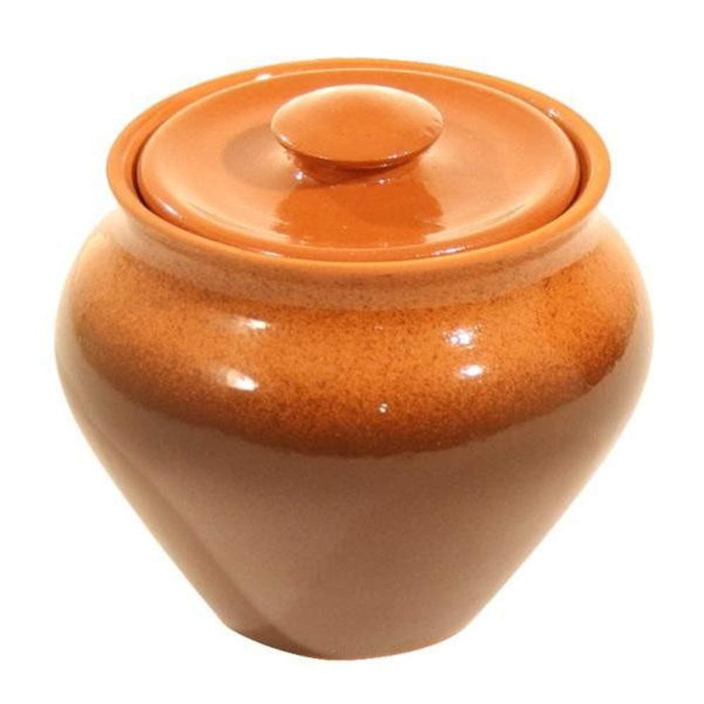 Stoneware Ramekin with Lid 23.67 fl oz (0.5 L) Clay Cooking Pot - Earthenware with Lid