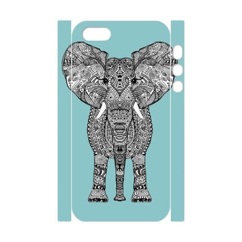 Elephant 3D DIY Custom Durable Hard Plastic Case Cover LUQ300124 For Iphone 5,5S