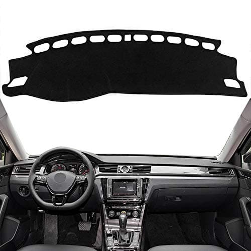 Autoxrun Dashboard Carpet Black Center Console Cover Dash Mat Protector Sunshield Cover Custom Fits 2016-2018 Volkswagen Passat