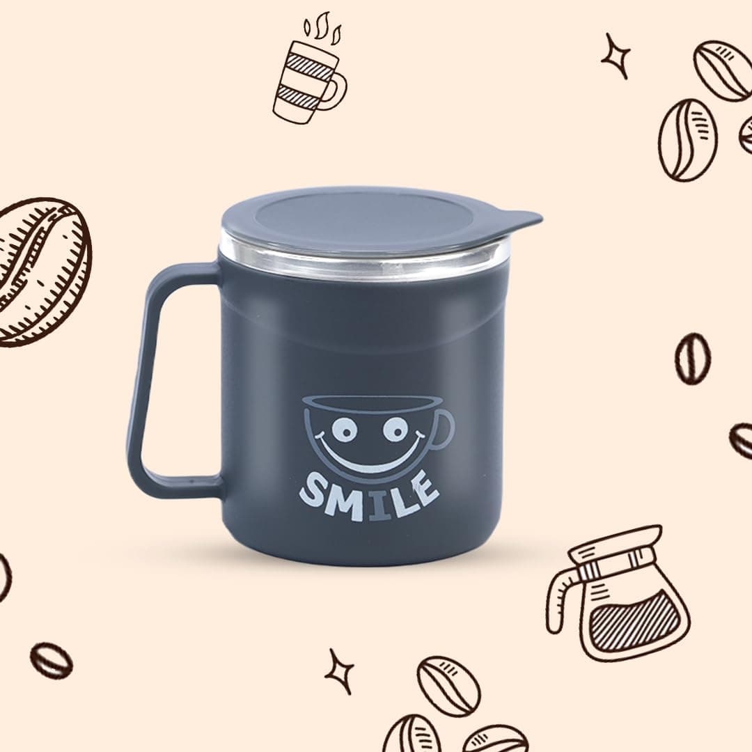 Attro Happy Mug Stylish & Functional with Inner Stainless Steel