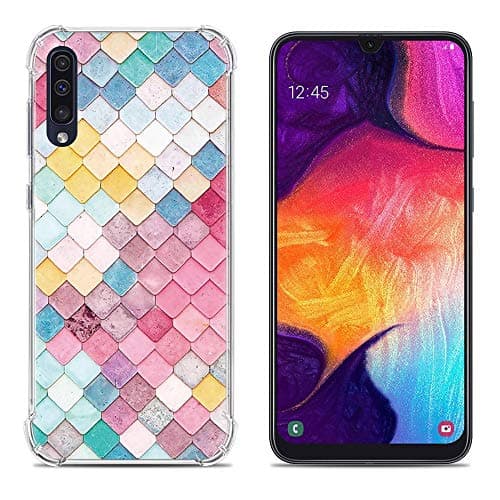 Samsung Galaxy A50 Case,Only Stars Pattern Design,Slim Soft & Flexible TPU Rubber Silicone Shockproof Anti-Scratch Cover Case for Samsung Galaxy A50 (Colorful Scale)