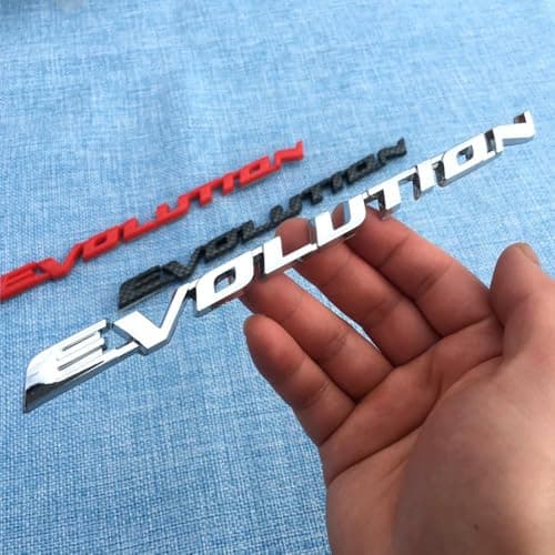Car Emblem Sticker for Mitsubishi Lancer Evolution X EVO Car Front and Rear Hood Trunk Grille Car Body Self Adhesive Sticker 3D Badge Decals Emblems,Black Style