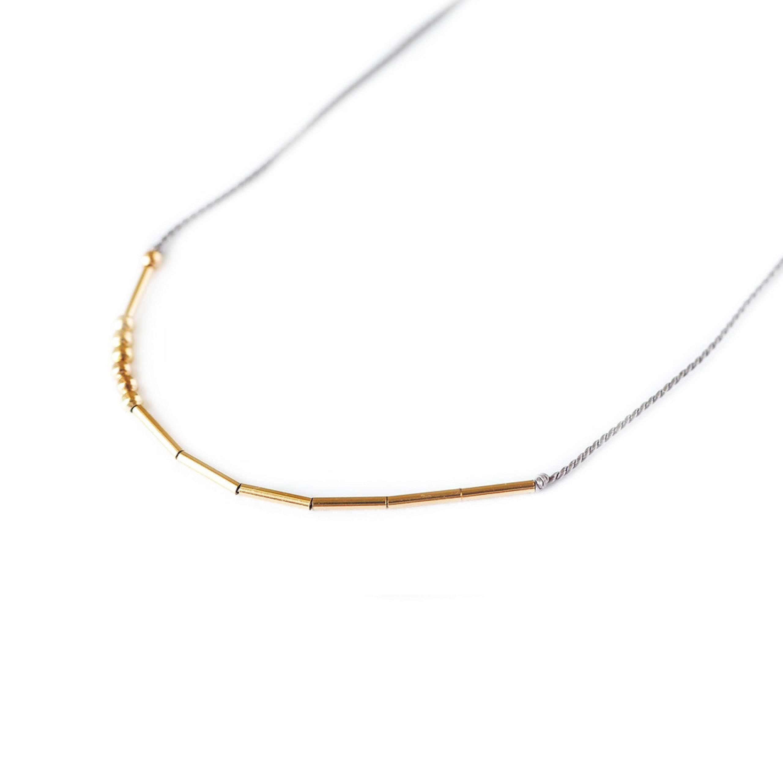 Mom Morse Code Necklace 14K Gold Filled Beads Spell Mom Artisan Morse Code Jewelry Gift Idea