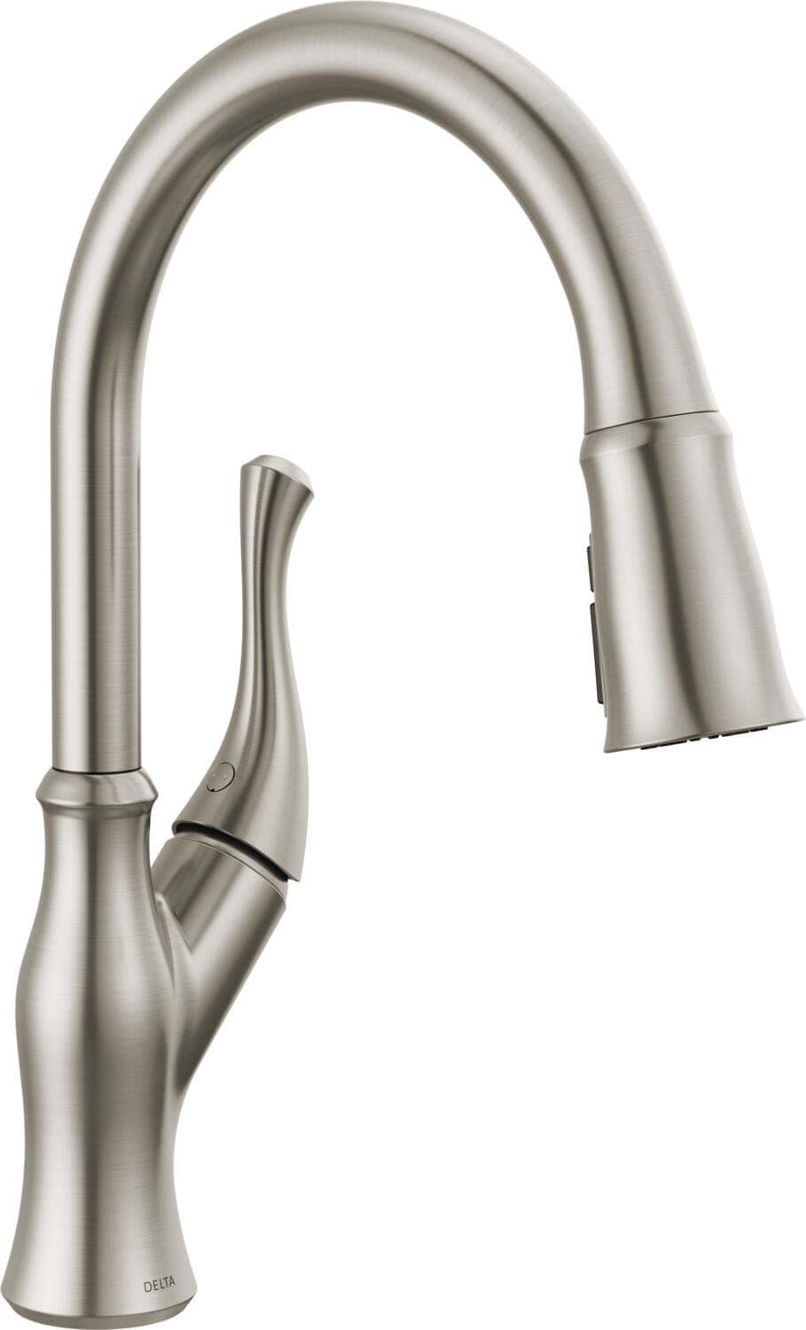 Delta Ophelia Brushed Nickel Kitchen Faucet with Pull Down Sprayer, Modern Single Hole Kitchen Sink Faucet, Single Handle, SpotShield Stainless 19888Z-SP-DST