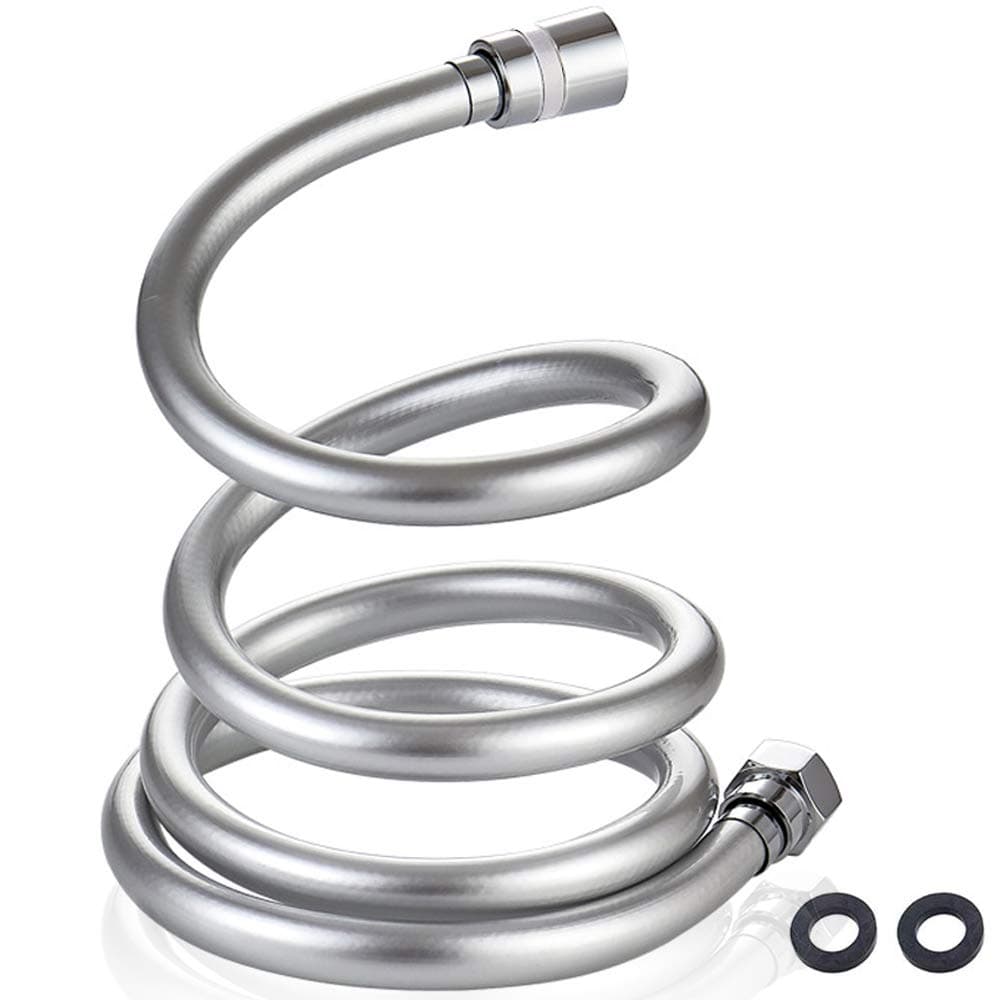ECVV shower hose 2m extra long 79 inch, long replacement handheld flexible shower hose, anti-kink, standard g 1/2- silver